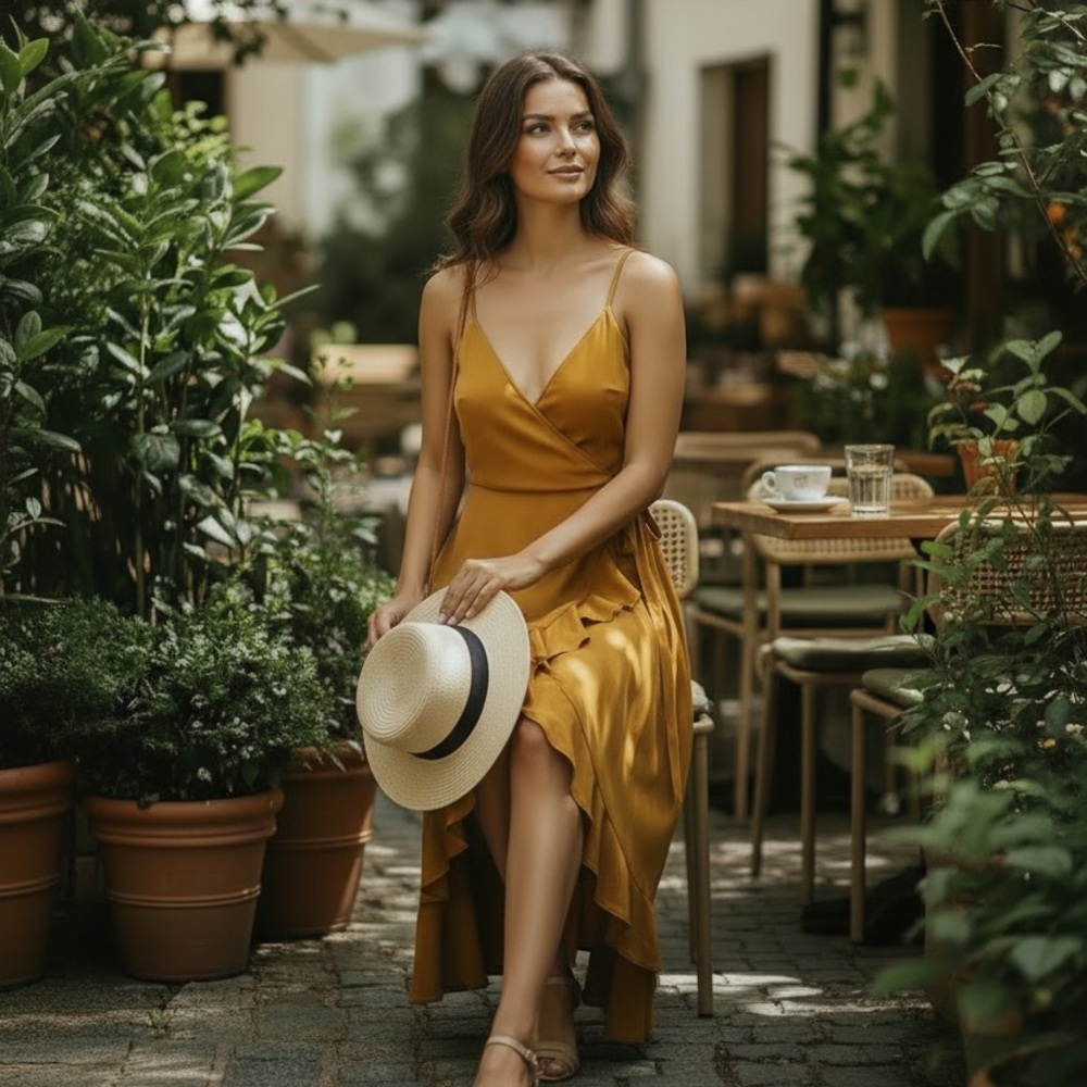 David's Bridal Mustard  Dress